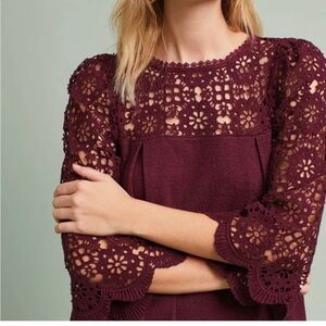 Anthropologie Eri& Ali lace marigold crochet top